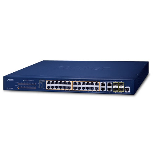 PLANET GS-4210-24P4C - Hallittava Ethernet-kytkin IPv6/IPv4 24-porttinen 802.3at PoE+