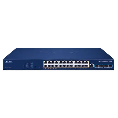 PLANET GS-6311-24HP4X - Ethernet-kytkin L3 8-porttinen 10/100/1000T 90W 802.3bt PoE + 16-porttinen 10/100/1000T 802.3at PoE + 4-porttinen 10G SFP+
