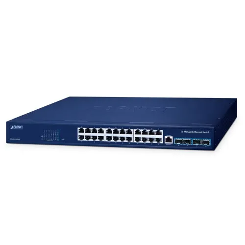[GS-6311-24T4X] PLANET GS-6311-24T4X - Ethernet-kytkin L3 24-porttinen 10/100/1000T + 4-porttinen 10G SFP+ Hallittu