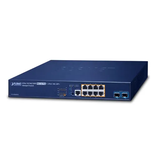 PLANET GS-6320-8P2X - Ethernet-kytkin L3 8-porttinen 10/100/1000T 802.3at PoE + 2-porttinen 10G SFP+ Hallittu (120W PoE-budjetti)