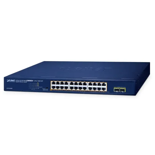 [GSW-2620HP] PLANET GSW-2620HP - Ethernet-kytkin 24-porttinen 10/100/1000T 802.3at PoE + 2-porttinen 1000X SFP Hallitsematon Gigabit
