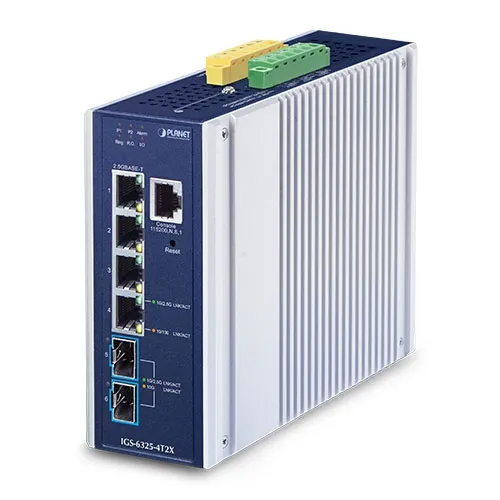 PLANET IGS-6325-4T2X - Ethernet-kytkin Teollinen Layer 3 4-porttinen 2.5GBASE-T