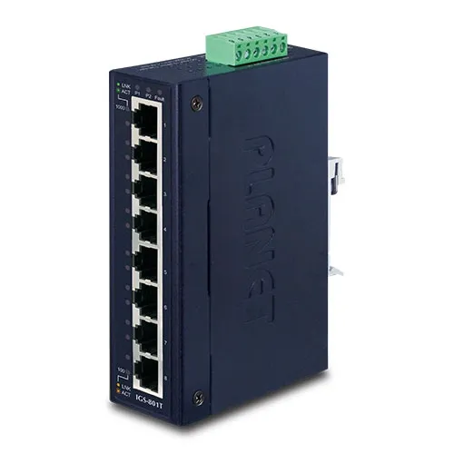 PLANET IGS-801T - Ethernet-kytkin 8-porttinen 10/100/1000T Teollinen Gigabit