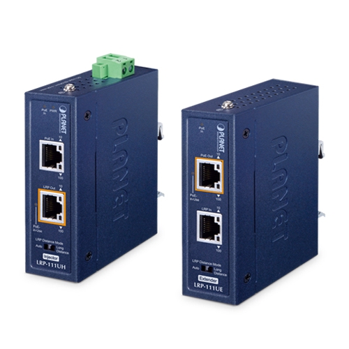 PLANET LRP-111U-KIT - PoE-laajennin teollinen 1-porttinen 10/100TX 802.3bt PoE UTP Long Reach PoE Kit