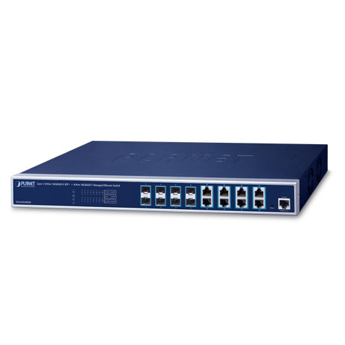 PLANET XGS-6320-8X8TR - Ethernet-kytkin Layer 3 8-Porttinen 10GBASE-X SFP+ + 8-Porttinen 10GBASE-T Hallittu