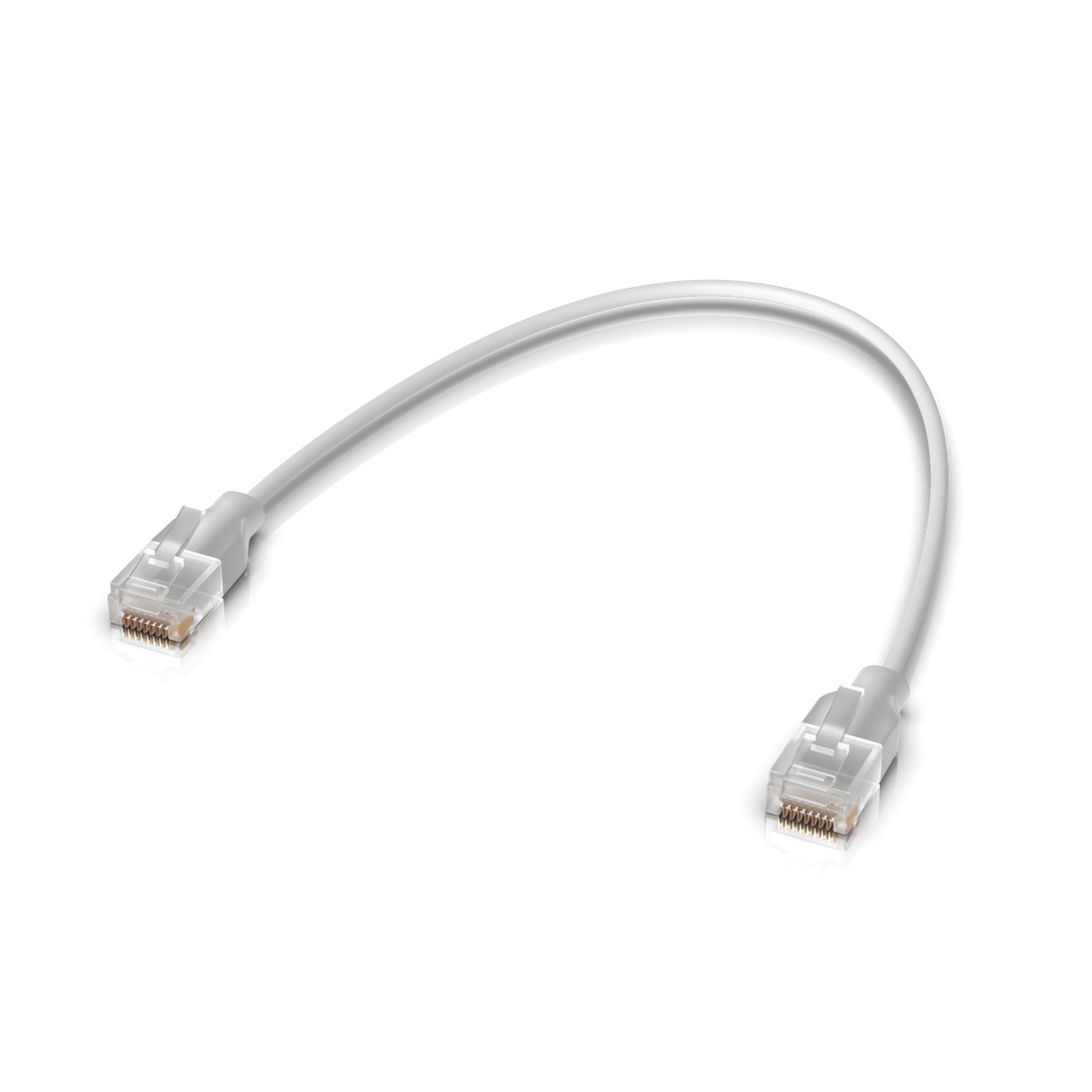 UBIQUITI UACC-Cable-Patch-EL-0.3M-W - Nano-ohut CAT6 Etherlighting verkkokaapeli 2,5GbE PoE++ 0,3m