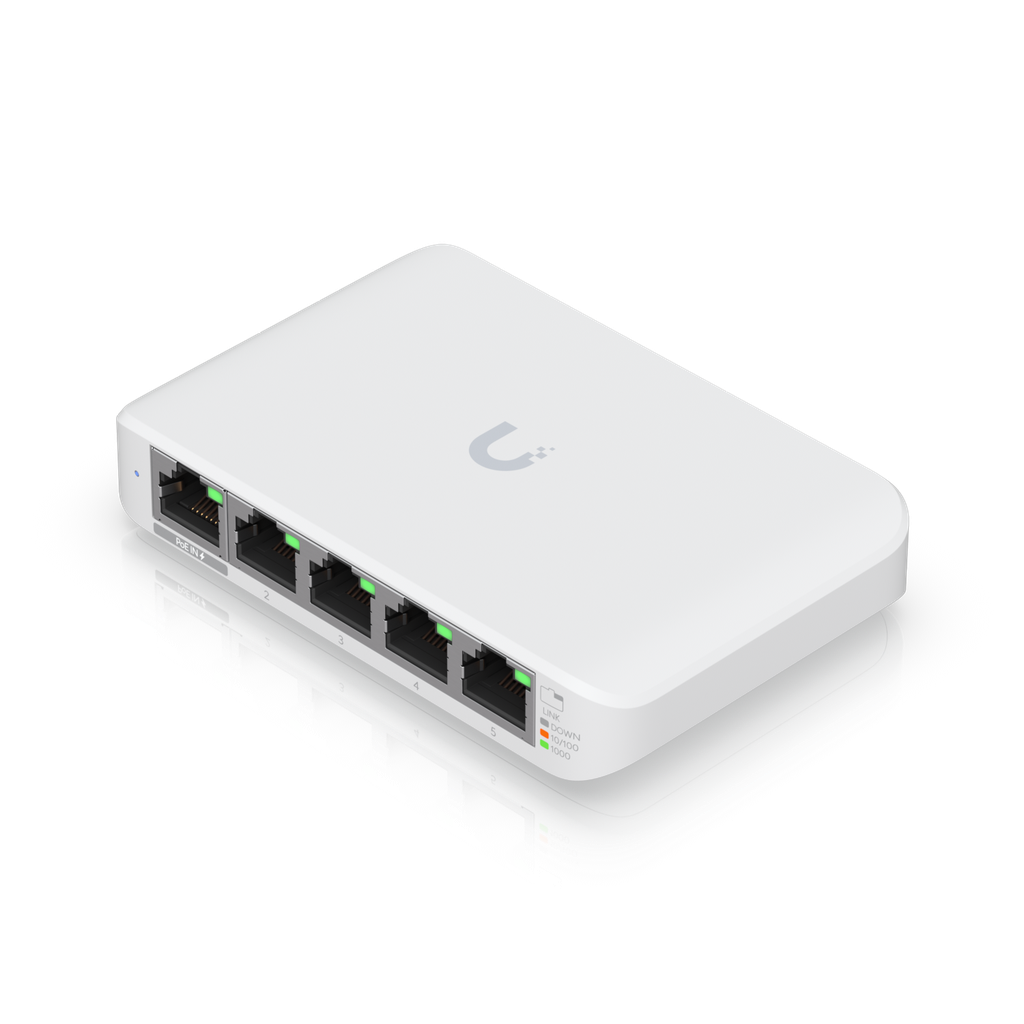 UBIQUITI USW-Flex-Mini - 5-porttinen Layer 2 kytkin PoE / 5V USB-C