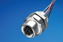 MOLEX 1200110238 Micro-Change (M12) Receptacle, 5 Poles, M16x1.5 Mounting Threads, Female (Straight), PCB Pins