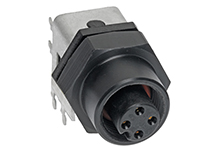 MOLEX 1200700158 Micro-Change (M12) PCB Mounting Receptacle, 4 Poles, Female, Straight