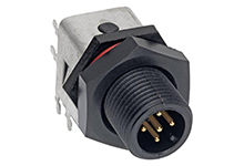 MOLEX 1200700242 Micro-Change (M12) PCB Mounting Receptacle, 5 Poles, Male, Straight