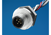 MOLEX 1200705202 Micro-Change (M12) Receptacle, 3 Poles, PG9 Mounting Threads, Male (Straight) to 0.34mm² PVC Leads, 0.30m (11.81") Length