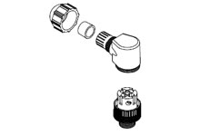MOLEX 1200710071 Micro-Change (M12) Single Keyway with PG9 Cable Fitting, 90° Angle Male, 5 Poles, Cable Diameter 4.10-8.10mm