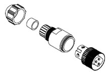 MOLEX 1200750018 Micro-Change (M12) Dual Keyway with PG9 Cable Fitting, Straight Male 3 Poles, Cable Diameter 3.30-6.60mm