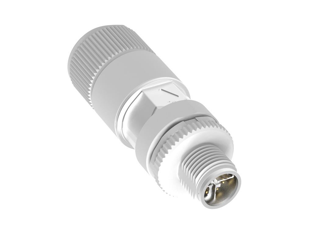 MOLEX 1203410806 Micro-Change (M12) CAT6A Field Attachable Connector, 8 Poles, X-Coded, Straight, Male, Shielded, IDC Termination, Cable Diameter 5.50-9.00mm, AWG 27-22