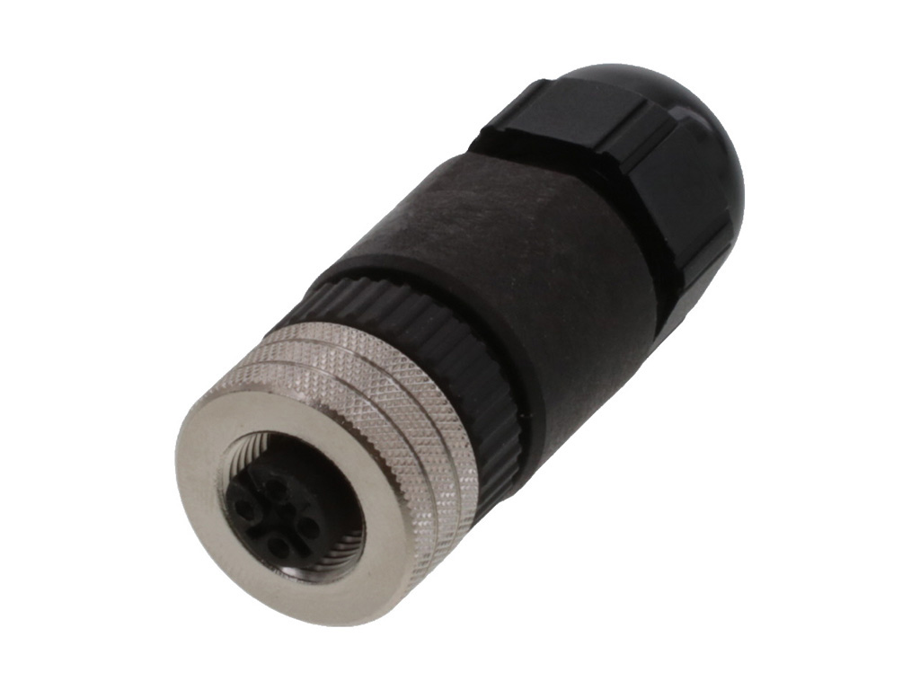 MOLEX 1300340007 Micro-Change (M12) Drop Connector, Threaded, Single Keyway, Straight Female, 5 Poles