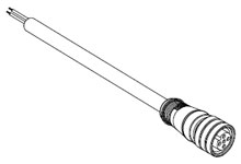 MOLEX 1200060004 Micro-Change (M12) Single-Ended Cordset, 3 Poles, Female (Straight) to Pigtail, 0.34mm² PUR/PVC Cable, 2.0m (6.56') Length
