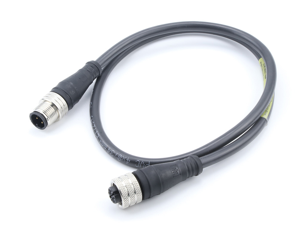 MOLEX 1200060049 Micro-Change (M12) Double-Ended Cordset, 4 Poles, Male (Straight) to Female (Straight), 0.34mm² Black PVC Cable, 5.0m (16.40') Length