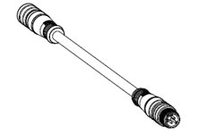 MOLEX 1200060051 Micro-Change (M12) Double-Ended Cordset, 4 Poles, Female (Straight) to Male (Straight), 0.34mm² PUR/PVC Cable, 3.0m (9.84') Length