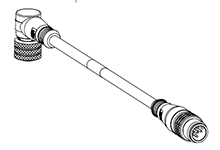 MOLEX 1200060056 Micro-Change (M12) Double-Ended Cordset, 4 Poles, Female (90°) to Male (Straight), 0.34mm² PUR/PVC Cable, 1.0m (3.28') Length