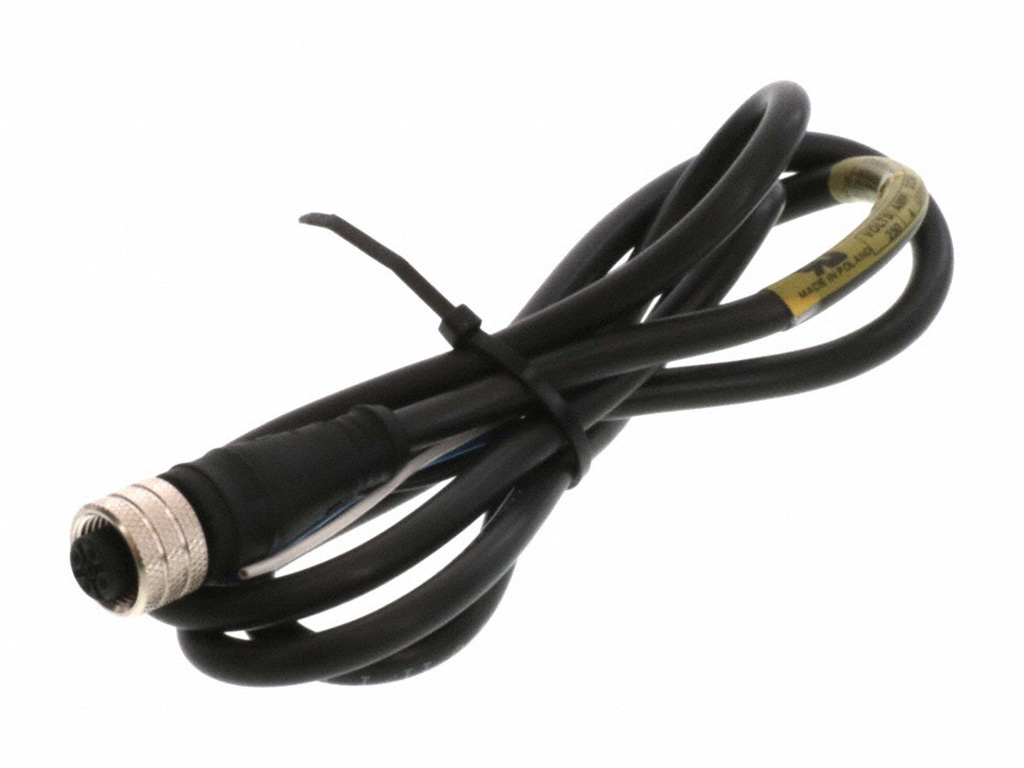 MOLEX 1200060426 Micro-Change (M12) Single-Ended Cordset, 4 Poles, Female (Straight) to Pigtail, 0.34mm² PVC Cable, 1.0m (3.28') Length