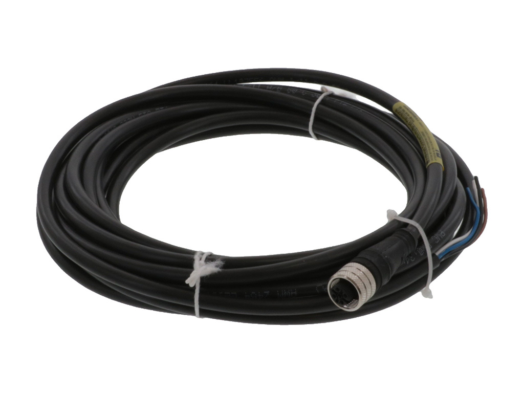 MOLEX 1200651978 Micro-Change (M12) Single-Ended Cordset, 5 Poles, Female (Straight) to Pigtail, 0.34mm² Black PVC Cable, 5.0m (16.40') Length