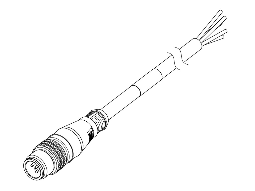 MOLEX 1200658247 Micro-Change (M12) Single-Ended Cordset, 3 Poles, Male (Straight) to Pigtail, 0.34mm² Black PUR LSOH Cable, 10.0m (32.81') Length