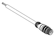 MOLEX 1200658565 Micro-Change (M12) Single-Ended Cordset, 3 Poles, Male (Straight) to Pigtail, 0.34mm² PVC Cable, 1.0m (3.28') Length