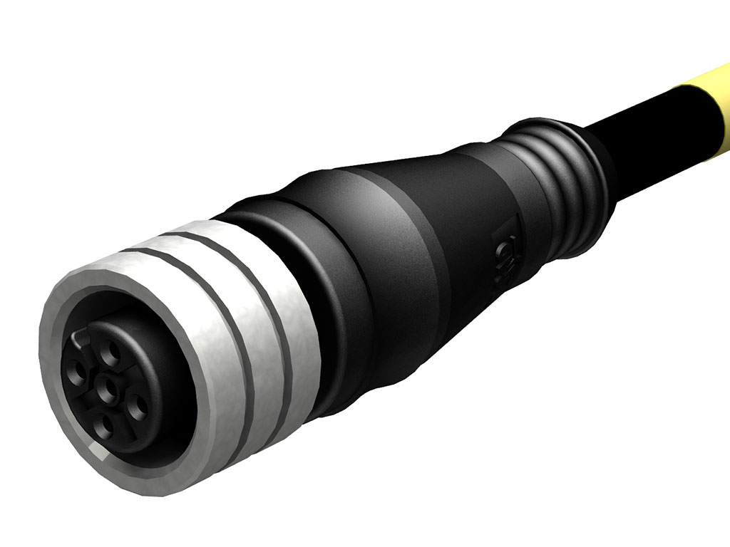 MOLEX 1200658632 Micro-Change (M12) Single-Ended Cordset, 5 Poles, Female (Straight) to Pigtail, 0.34mm3 PUR LS0H Cable, 1.0m (3.28') Length