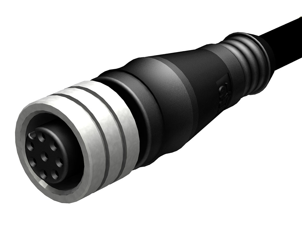 MOLEX 1200658644 Micro-Change (M12) Single-Ended Cordset, 8 Poles, Female (Straight) to Pigtail, 0.25mm² PUR LS0H Cable, 2.0m (6.56') Length