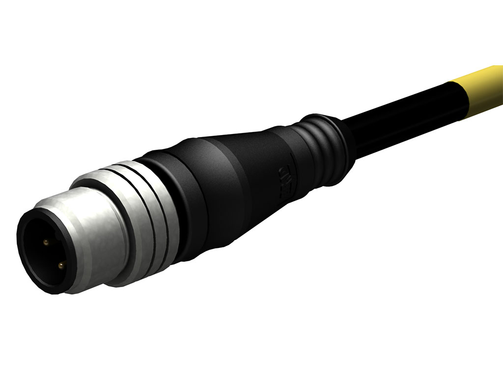 MOLEX 1200658653 Micro-Change (M12) Single-Ended Cordset, 3 Poles, Male (Straight) to Pigtail, 0.34mm3 PUR LS0H Cable, 1.0m (3.28') Length