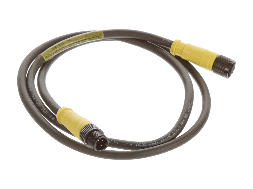 MOLEX 1200661993 Micro-Change (M12) Double-Ended Cordset, 4 Poles, Female (Straight) to Male (Straight), 18 AWG, Black TPE Cable, 1.0m (3.28') Length