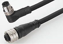 MOLEX 1200665407 Micro-Change (M12) Double-Ended Cordset, 12 Poles, Female (90°) to Male (90°), 26 AWG, PUR Cable, 1.0m (3.28') Length