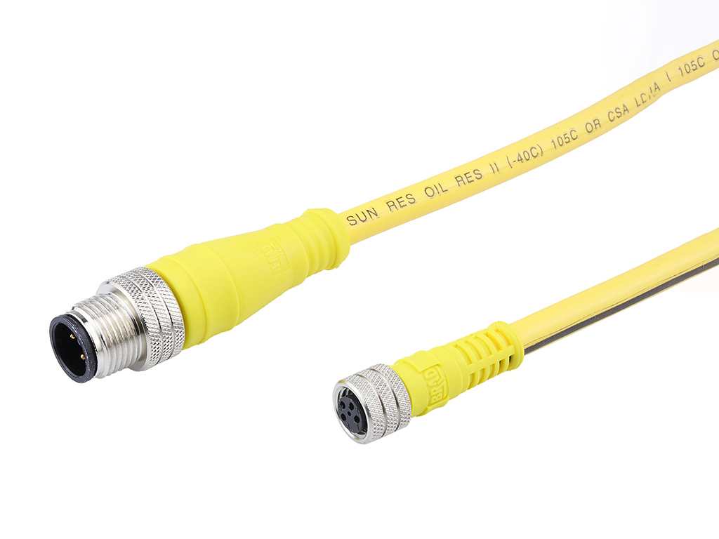 MOLEX 1200878567 Nano-Change (M8) to Micro-Change (M12) Double-Ended Cordset, 3 Poles, Female (Straight) to Male (Straight), 0.25mm² PUR LS0H Cable, 5.0m (16.40') Length