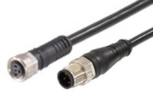 MOLEX 1200878785 Micro-Change (M12) to Nano-Change (M8) Double-Ended Cordset with Knurled Hexnut, 3 Poles, Female (Straight) to Male (Straight), 24 AWG, WSOR Cable, 5.0m (16.40') Length