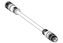 MOLEX 1200980010 Micro-Change (M12) Double-Ended Cordset, 5 Poles, Female (Straight) to Male (Straight), 24 AWG, 5.0m (16.40') Length, PROFIBUS PUR Cable Preferred Version in Europe