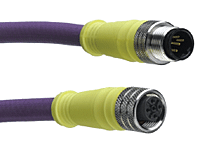 MOLEX 1200980029 Micro-Change (M12) Double-Ended Cordset, 5 Poles, Female (90°) to Male (90°), 24 AWG, 1.0m (3.28') Length, PROFIBUS PUR Cable Preferred Version in Europe