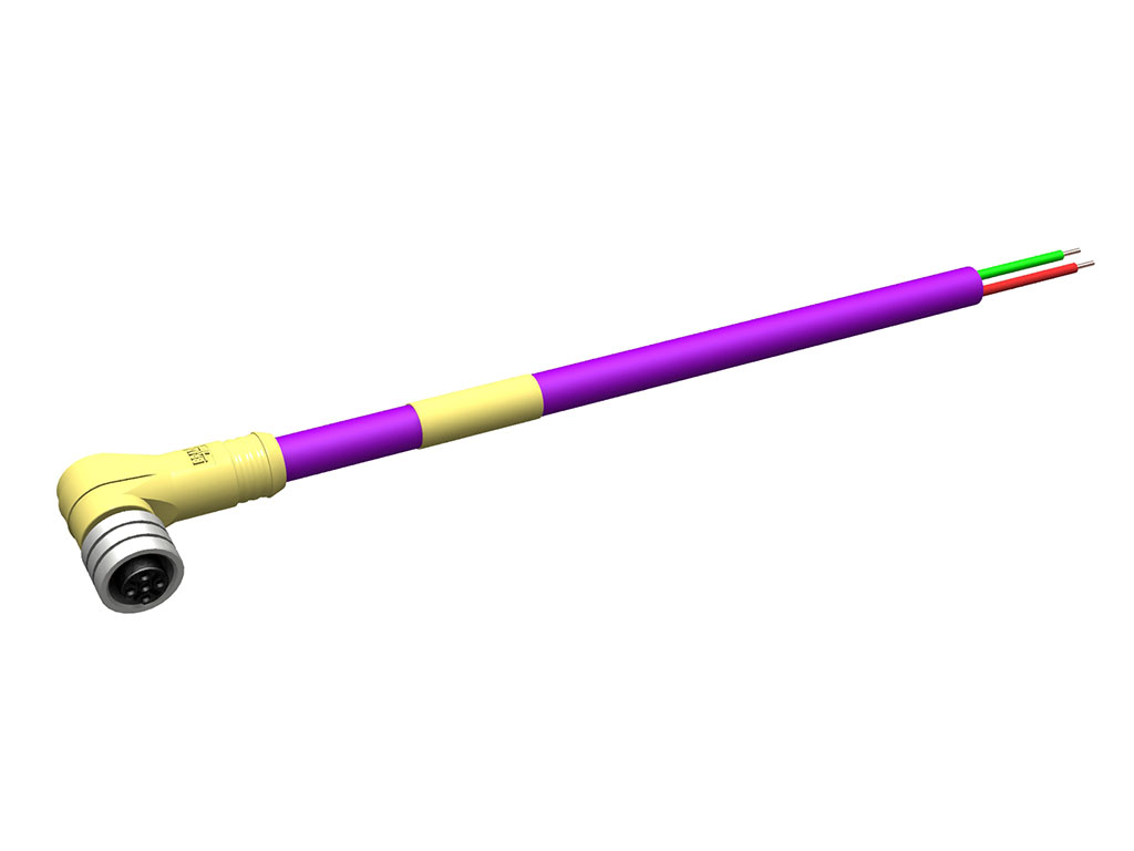 MOLEX 1200988057 Micro-Change (M12) Single-Ended Cordset, 5 Poles, Female (90°) to Pigtail, 24 AWG, 30.0m (98.40') Length, PROFIBUS PUR Cable Preferred Version in Europe