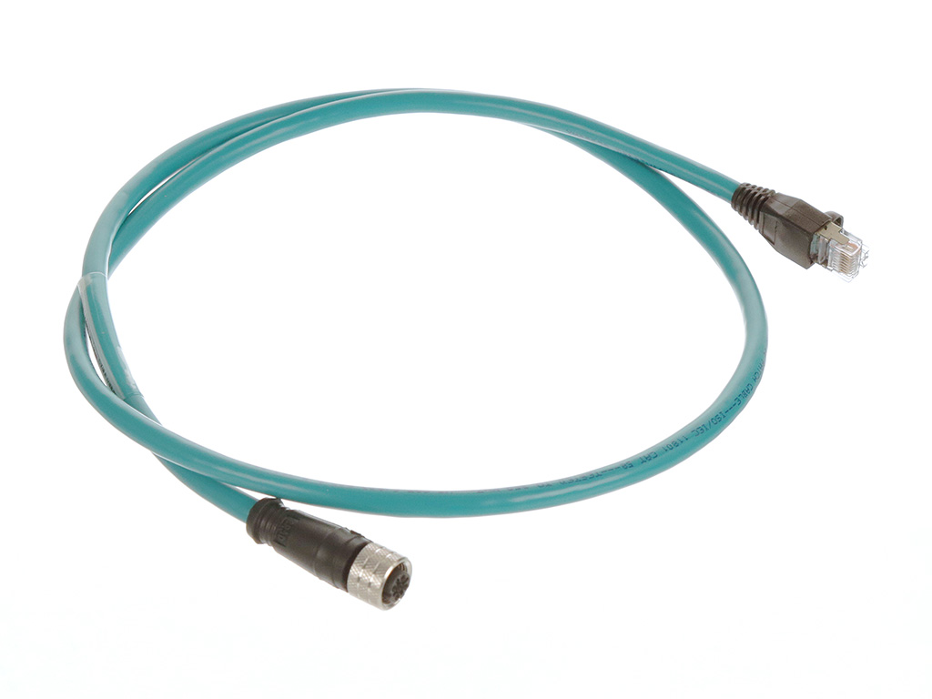 MOLEX 1201080010 Micro-Change (M12) to RJ-45 Double-Ended Cordset, 4 Poles, D-Coded, Female (Straight) to Male RJ-45, 1.0m (3.28') Length