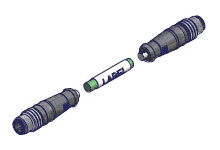MOLEX 1201080031 Micro-Change (M12) Double-Ended Cordset, 4 Poles, D-Coded, Male (Straight) to Male (Straight), 24 AWG, PVC Cable, 53.0m (173.88') Length