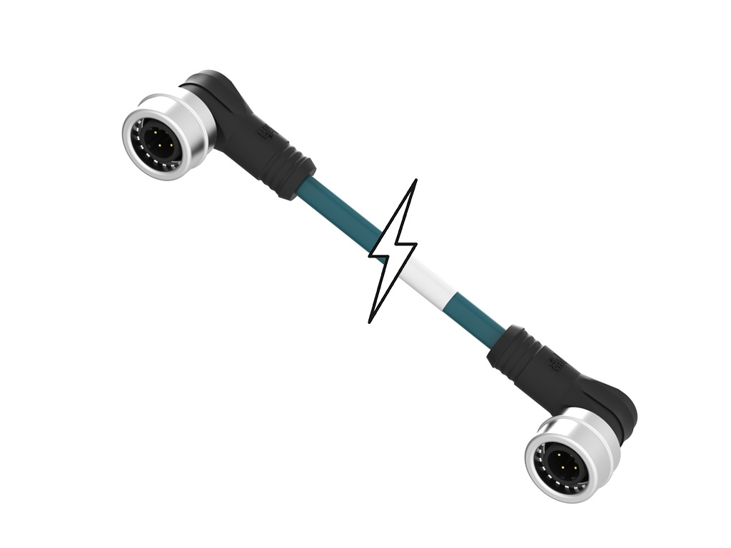 [1201080058] MOLEX 1201080058 Micro-Change (M12) to Ultra-Lock (M12) Double-Ended Cordset, 4 Poles, D-Coded, Male (90°) to Male (90°), 26 AWG, Shielded PUR Cable, 1.0m (3.28') Length