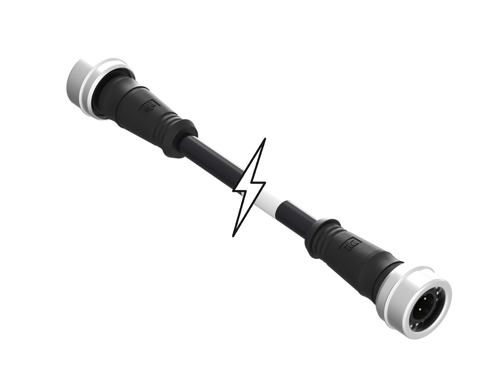 MOLEX 1201080069 Micro-Change (M12) to Ultra-Lock (M12) Double-Ended Cordset, 4 Poles, D-Coded, Male (Straight) to Male (Straight), 24 AWG, PVC Cable, 5.0m (16.40') Length