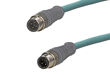 MOLEX 1201080188 Micro-Change (M12) Double-Ended Cordset, 4 Poles, D-Coded, Male (Straight) to Male (Straight), 26 AWG, TPE Cable, 1.0m (3.28') Length