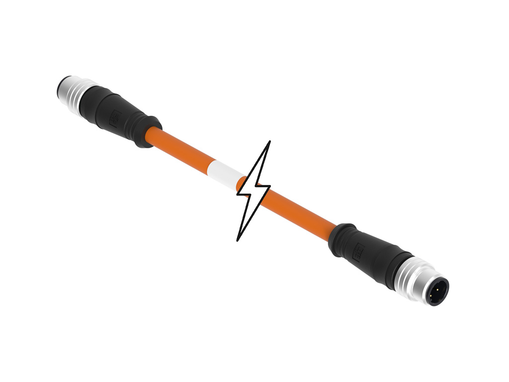 MOLEX 1201080307 Micro-Change (M12) Double-Ended Cordset, 4 Poles, D-Coded, Male (Straight) to Male (Straight), 24 AWG, Orange TPE Cable, 15.0m (49.21' ) Length, 6.35mm (.250") Diameter