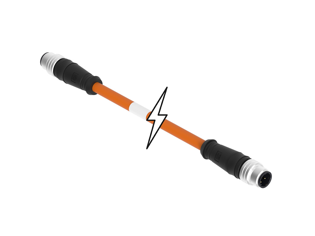 MOLEX 1201080310 Micro-Change (M12) Double-Ended Cordset, 4 Poles, D-Coded, Male (Straight) to Male (Straight), 24 AWG, Orange TPE Cable, 20.0m (65.62' ) Length, 6.35mm (.250") Diameter