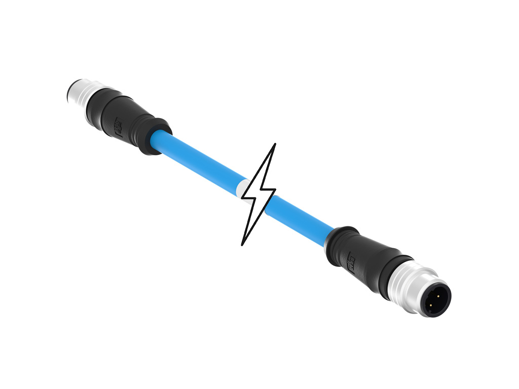 MOLEX 1201080365 Micro-Change (M12) Double-Ended Cordset, 4 Poles, D-Coded, Male (Straight) to Male (Straight), 24 AWG, Blue TPE Cable, 55.0m (180.45' ) Length, 6.99mm (.275") Diameter