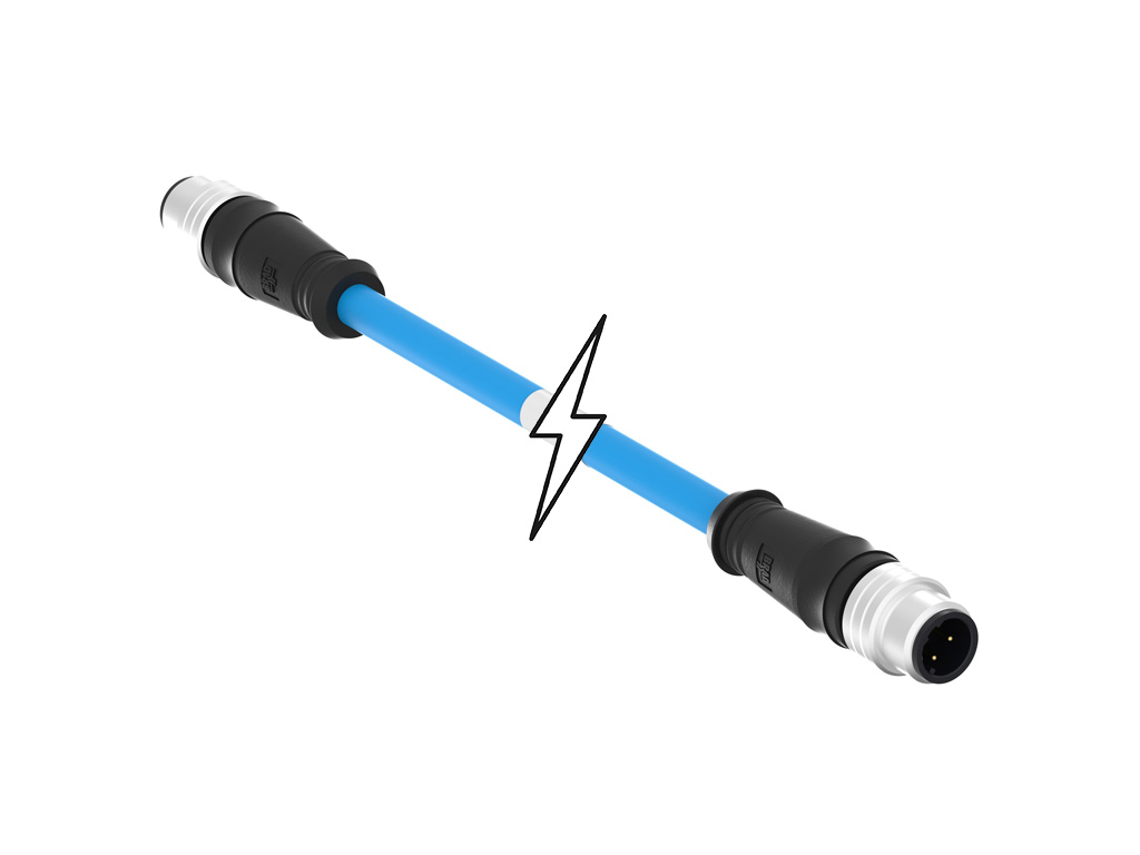 MOLEX 1201080367 Micro-Change (M12) Double-Ended Cordset, 4 Poles, D-Coded, Male (Straight) to Male (Straight), 24 AWG, Blue TPE Cable, 65.0m (213.25' ) Length, 6.99mm (.275") Diameter