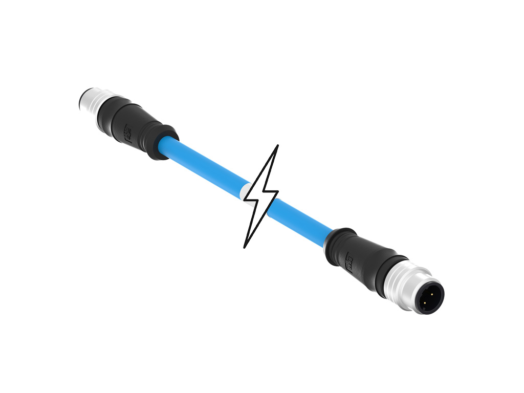 MOLEX 1201080368 Micro-Change (M12) Double-Ended Cordset, 4 Poles, D-Coded, Male (Straight) to Male (Straight), 24 AWG, Blue TPE Cable, 70.0m (229.66' ) Length, 6.99mm (.275") Diameter