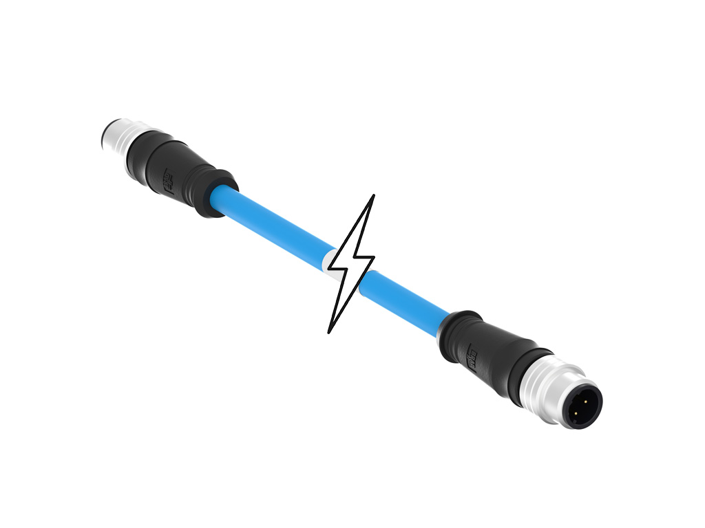 MOLEX 1201080369 Micro-Change (M12) Double-Ended Cordset, 4 Poles, D-Coded, Male (Straight) to Male (Straight), 24 AWG, Blue TPE Cable, 75.0m (246.06' ) Length, 6.99mm (.275") Diameter
