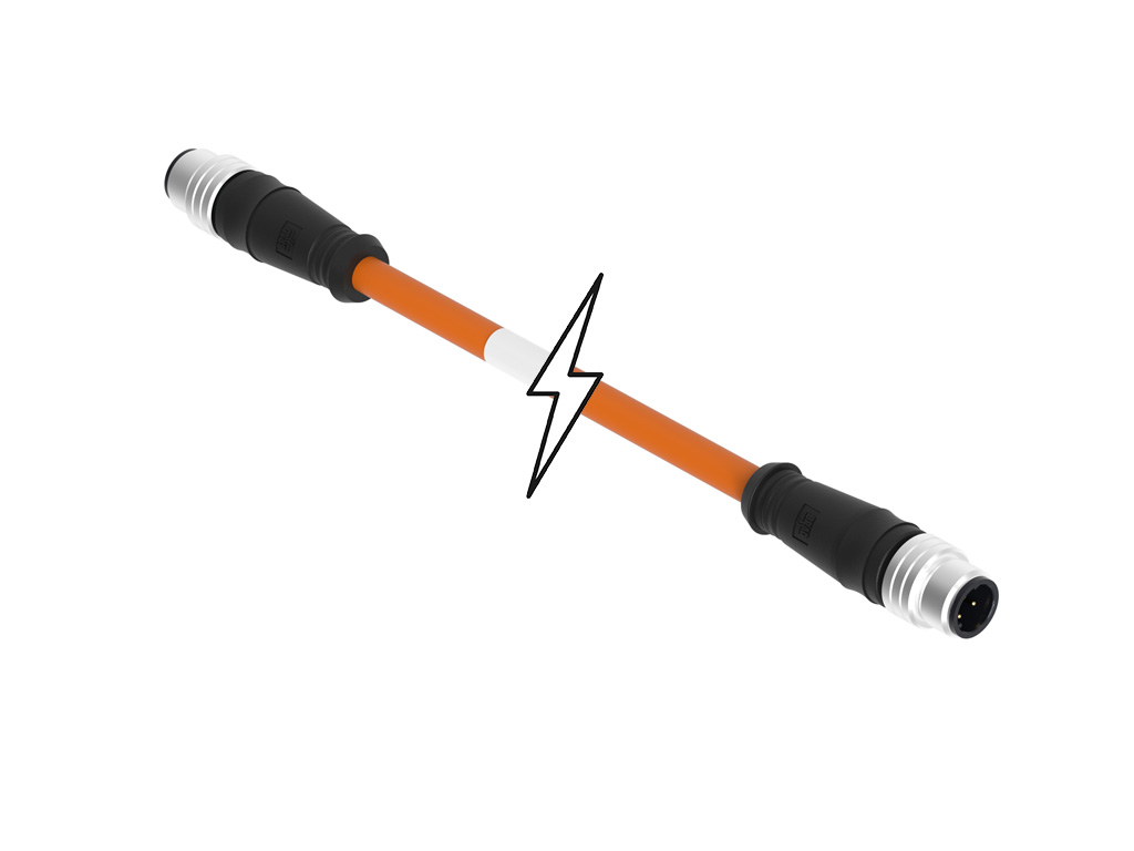 MOLEX 1201080431 Micro-Change (M12) Double-Ended Cordset, 4 Poles, D-Coded, Male (Straight) to Male (Straight), 24 AWG, Orange TPE Cable, 35.0m (114.83' ) Length, 6.35mm (.250") Diameter