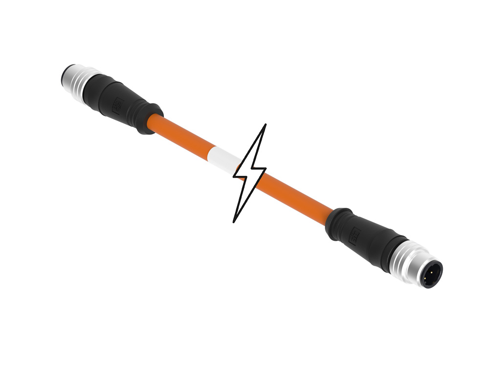 [1201080433] MOLEX 1201080433 Micro-Change (M12) Double-Ended Cordset, 4 Poles, D-Coded, Male (Straight) to Male (Straight), 24 AWG, Orange TPE Cable, 50.0m (164.04' ) Length, 6.35mm (.250") Diameter